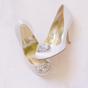 Freya Rose white satin shoes. Like new.